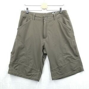 Kuhl Shorts Men 34 Army Green Renegade Cargo Performance Hiking Trek Trail‎